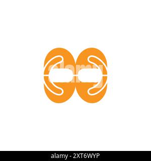 abstract letter cc doodle design logo vector Stock Vector