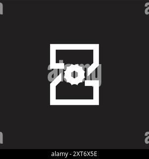 letter z cog machine industry logo vector Stock Vector