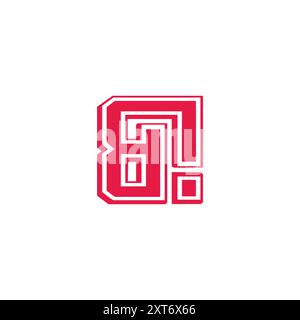letter d lowercase exclamation simple logo vector Stock Vector