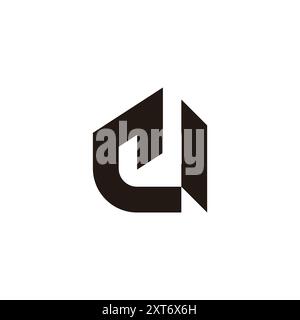 letter ci simple geometric sharp line logo vector Stock Vector