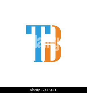 letter tb simple colorful linked font logo vector Stock Vector