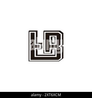 letter tr tb simple stripes outline logo vector Stock Vector