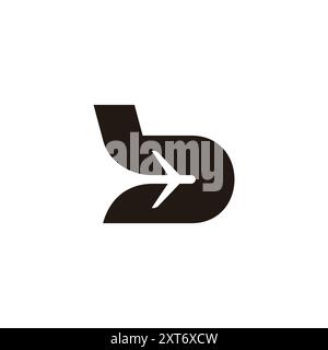 letter b swoosh jet logo vector Stock Vector
