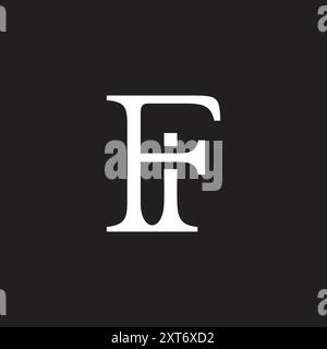 letter fi simple linked font serif logo vector Stock Vector