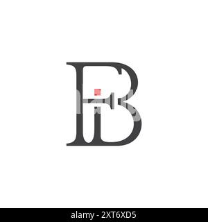 letter fib simple linked font symbol logo vector Stock Vector