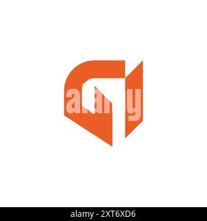 letter gi simple geometric sharp line logo vector Stock Vector