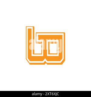 letter bo simple geometric outline stripes logo vector Stock Vector