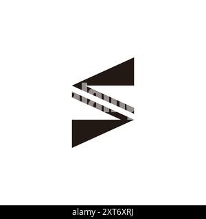 letter s stripes triangles simple geometric logo vector Stock Vector