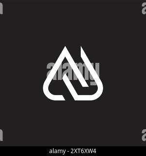 letter m stripes triangles linear geometric logo vector Stock Vector