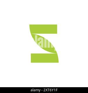 letter s leaf green simple geometric logo vector Stock Vector
