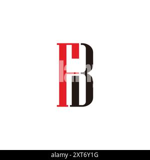 letter fb simple colorful linked font logo vector Stock Vector