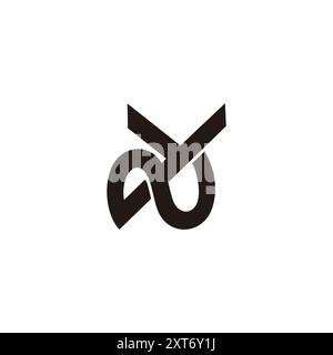letter yn overlapping line simple logo vector Stock Vector