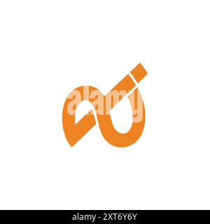 letter ni linked overlap simple logo vector Stock Vector
