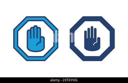 Stop icon vector. stop road sign. hand stop icon vector Stock Vector