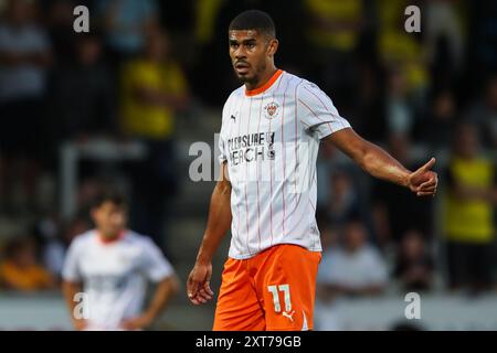 Ashley Fletcher of Blackpool during the Carabao Cup match Burton Albion vs Blackpool at Pirelli Stadium, Burton upon Trent, United Kingdom, 13th August 2024  (Photo by Gareth Evans/News Images) Stock Photo