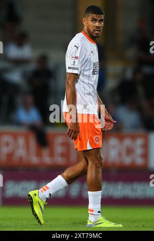 Ashley Fletcher of Blackpool during the Carabao Cup match Burton Albion vs Blackpool at Pirelli Stadium, Burton upon Trent, United Kingdom, 13th August 2024  (Photo by Gareth Evans/News Images) Stock Photo