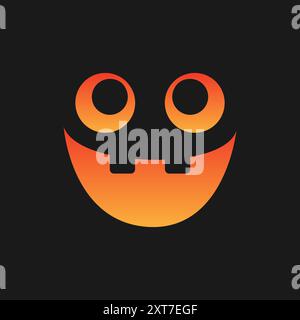 Jack O Lantern Face Halloween Pumpkin Icon. Cute Funny Evil Face Expression Simple vector design element. Halloween Monster Creepy horror images. Stock Vector