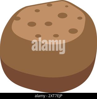 Simple, freshly baked loaf of round bread, perfect for representing baking or food related concepts Stock Vector