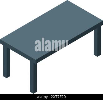 Simple grey desk standing on four legs, perfect for minimalist or office themed designs Stock Vector