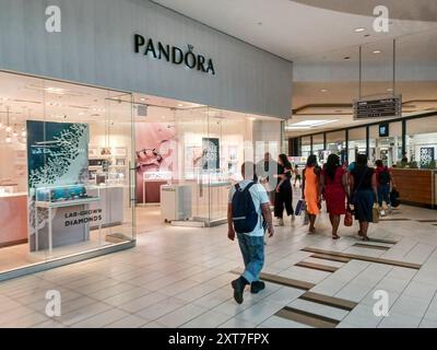 Toronto, ON, Canada – July 20, 2024: View at the Pandora company sign. Stock Photo