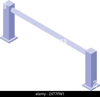 Parking barrier showing entrance to parking lot isometric view Stock Vector