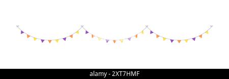 Cute Halloween Bunting Garland Illustration. Simple banner hanging party classy decor vector element. Stock Vector