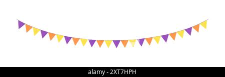 Cute Halloween Bunting Garland Illustration. Simple banner hanging party classy decor vector element. Stock Vector