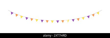 Cute Halloween Bunting Garland Illustration. Simple banner hanging party classy decor vector element. Stock Vector