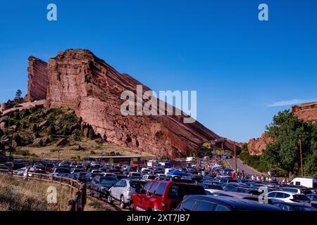 Concert attendees at Red Rocks state park Colorado Jefferson County