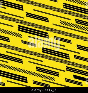 Sport flags lines black and yellow Stock Vector