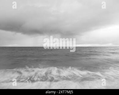 Black and White Landscape Seascape Photography Stock Photo