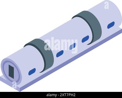 Futuristic high speed vacuum train traveling inside a tube transportation system Stock Vector