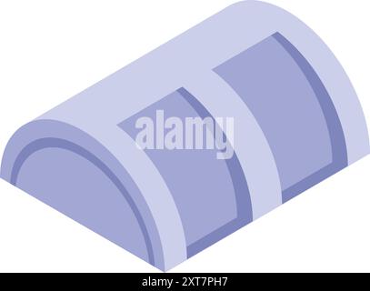 Large industrial building with a curved roof is being used for storage Stock Vector