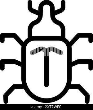 Simple black and white logo of a bug, perfect for representing pest control Stock Vector