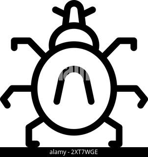 Simple bold vector of a beetle, good for representing concepts like nature, insects, and pests Stock Vector