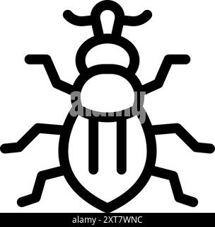 Big garden chafer beetle icon with six legs and two antennae Stock Vector