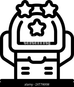 Arcade game machine with stars over symbolizing a high rating Stock Vector