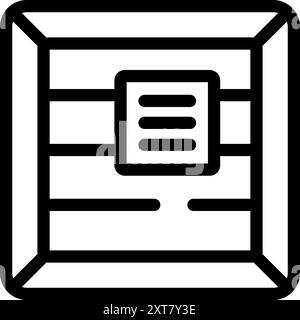 Simple vector icon of a parcel box with a label, representing successful delivery Stock Vector