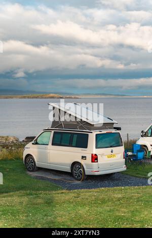 A VW California Campervan Parked up at Campsite in Scotland Stock Photo ...