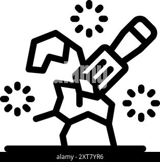 Scientist is using a laser beam to break down the structure of a molecule Stock Vector