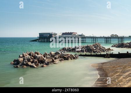 Sea Defence Upgrades at Cromer Pier (Coastal Management) - Cromer, England, UK Stock Photo