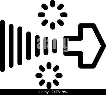 Simple data transferring icon with loading icons representing data processing Stock Vector