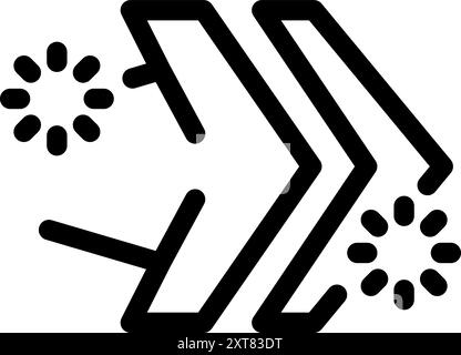 Data being transferred from one location to another, symbolized by loading arrows Stock Vector