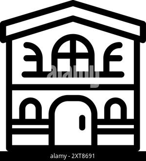 Two storey house with arched windows icon Stock Vector Image & Art - Alamy