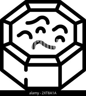 Octagon empty hot tub relaxing with water steam bubbles icon vector outline, perfect for web, printing, animation, apps, etc Stock Vector