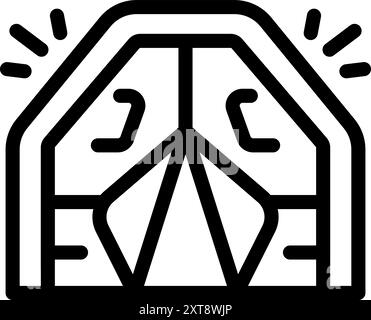 Camping tent icon, outline style, perfect pixel for web design or mobile app Stock Vector