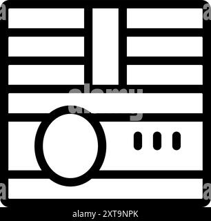 Simple washing machine front panel with buttons and display icon showing a laundry appliance Stock Vector
