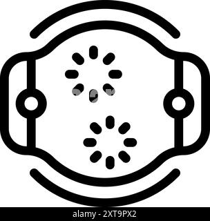 Virtual reality glasses are loading, showing two spinning circles as a loading icon and a signal Stock Vector