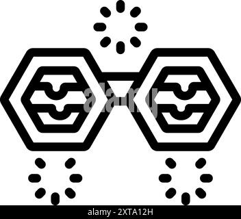 Blockchain is connecting two hexagon blocks with data transferring between them Stock Vector