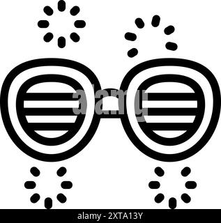 Shutter shades sunglasses are giving a party vibe with fireworks surrounding them Stock Vector